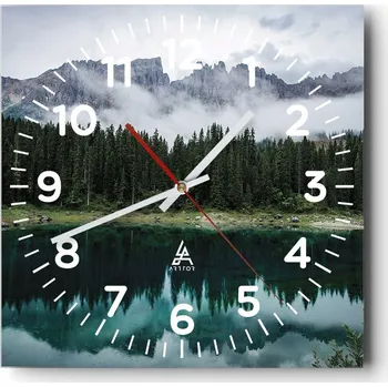 Hodiny Nástěnné hodiny do obýváku 40x40 Krajina Bezhluczne Skleněné hodiny Tiché