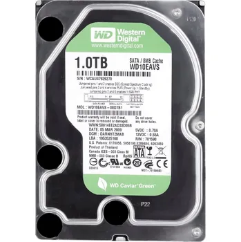 Interní pevný disk WD GREEN 1TB 7.2K 8MB SATA II 3.5'' WD10EAVS