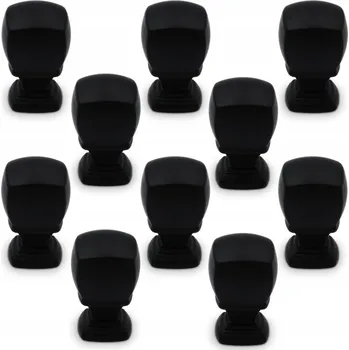 10x NÁBYTKOVÁ ÚCHYTKA ČERNÝ KNOFLÍK NA NÁBYTEK PRO SKŘÍŇKY