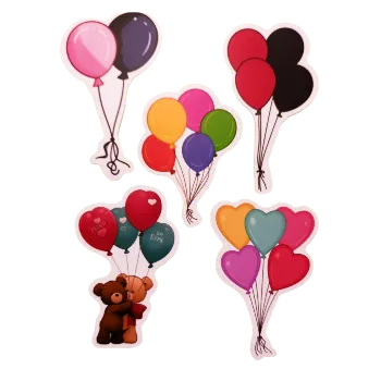 samolepka Samolepky - narozeninové balónky IX (sada 5 ks)