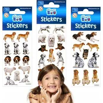 samolepka Sada nálepek pro děti, samolepky pejsci