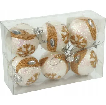 Vánoční dekorace Zdobená Vánoční Koule , Sady vánoční koule 5 cm 6 ks