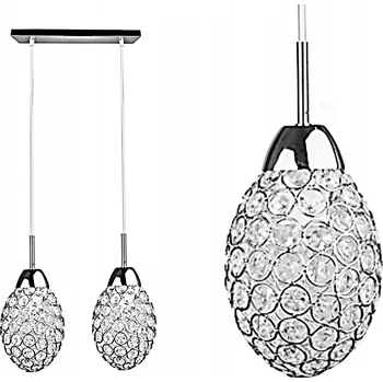 LUXUSNÍ ZÁVĚSNÉ STROPNÍ SVÍTIDLO GLAMOUR CHROMOVÉ KŘIŠŤÁLY 2xE27 Edison