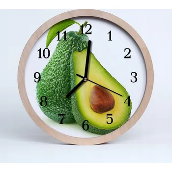 Hodiny Dřevěné nástěnné hodiny Tiché Avokádo Avocado 25 cm