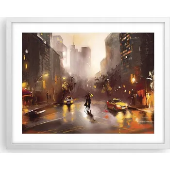 Obraz Obraz plakát na zeď v bílém rámu 50x40 New York foto do obýváku