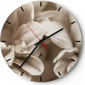 Hodiny Nástěnné hodiny do kuchyně 30x30 Květiny Skleněné hodiny do obýváku Loft Tiché