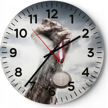 Hodiny Kuchyňské nástěnné hodiny 30x30 Sport Moderní skleněné hodiny do obýváku Tiché