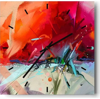 Hodiny Velké nástěnné hodiny 40x40 Abstrakce Skleněné tiché hodiny