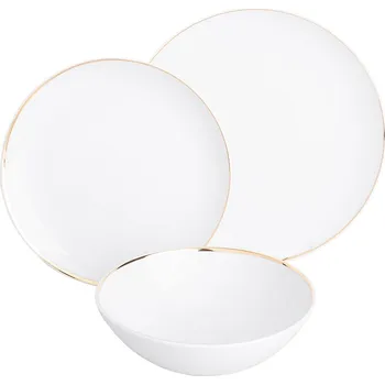 Talíř Jídelní servis porcelánové talíře, MariaPaula Moderna Gold 1 8 dílů pro 6 osob