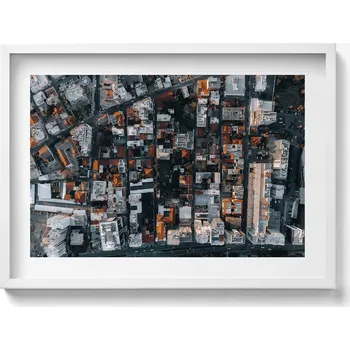 Obraz Obraz v bílém rámu nástěnná dekorace Pohled shora Limassol Kypr 70x50 cm