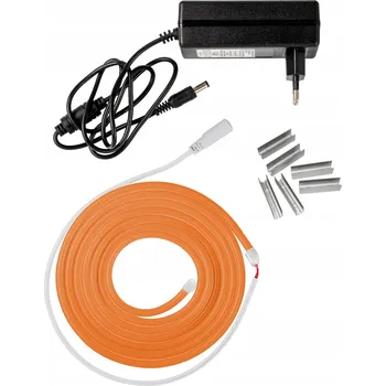LED páska NEON LED FLEX voděodolný flexibilní set s napájecím zdrojem oranžový 3m