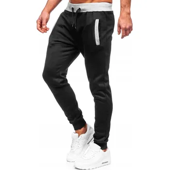 Pánské kalhoty Denley pánské tepláky černé barvy velikost M