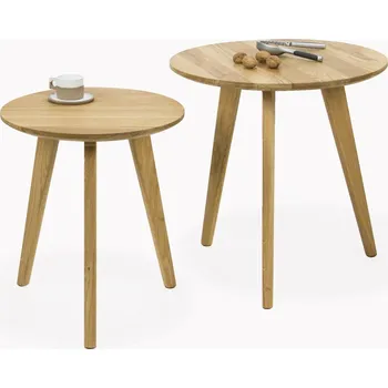 Konferenční stolek Konferenční stolek kulatý 50 x 50 x 51 cm, přírodní dub