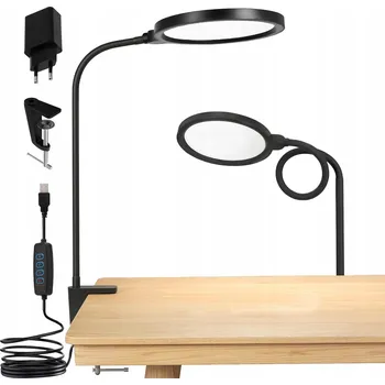 Lampička LED Stolní Lampa na Psací Stůl pro Čtení, Nastavitelná, Vypínač, 10W, 3 Barvy Světla