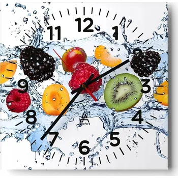 Hodiny Nástěnné hodiny do obýváku 40x40 Ovoce Tiché Skleněné hodiny Stylové