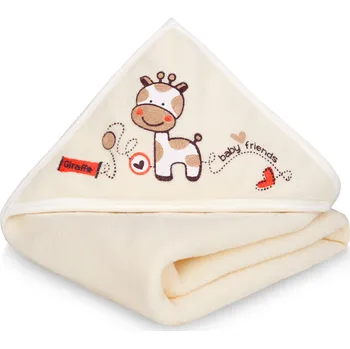 Koupací pokrývka s kapucí 100 x 100 cm, bavlněná, ecru