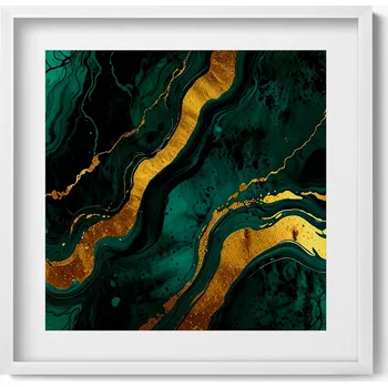 Obraz Dekorativní nástěnný obraz s bílým rámem a grafikou loft Glamour textura 50x50 cm