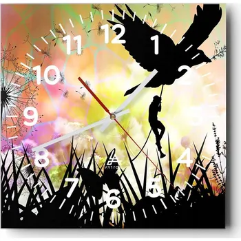 Hodiny Nástěnné hodiny do obýváku 40x40 Abstrakce Tiché hodiny Skleněné hodiny Bez hlučnosti