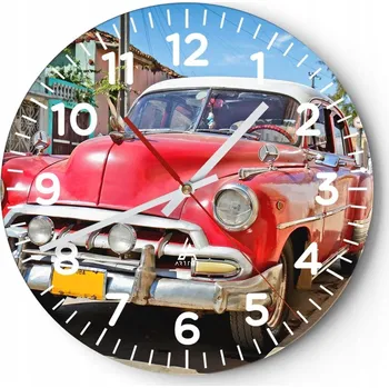 Hodiny Kuchyňské nástěnné hodiny 30x30 Motorismus Moderní skleněné hodiny Tiché