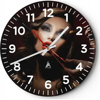 Hodiny Kuchyňské nástěnné hodiny 30x30 Žena Moderní skleněné hodiny do obýváku Tiché