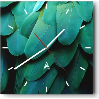 Hodiny Velké nástěnné hodiny na zeď 40x40 List Skleněné hodiny Čtvercové Tiché