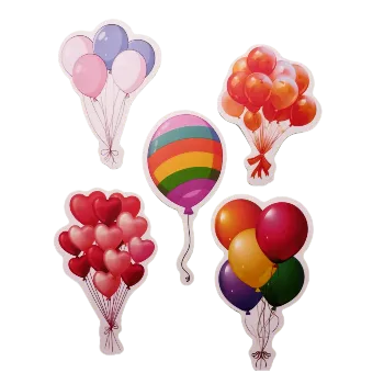 samolepka Samolepky - narozeninové balónky VII (sada 5 ks)