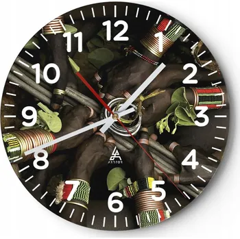 Hodiny Kuchyňské nástěnné hodiny 30x30 Afrika Moderní skleněné hodiny do obýváku Tiché