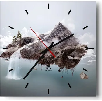 Hodiny Velké nástěnné hodiny 40x40 Abstrakce Skleněné tiché hodiny