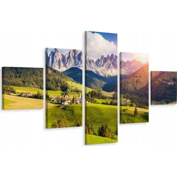 Obraz Vícedílný obraz HORY Les Nebe Krajina 3D 200x120