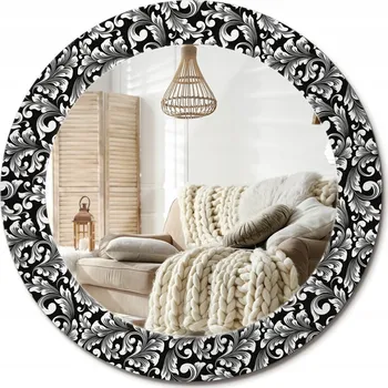 Zrcadlo Dekorativní kulaté zrcadlo s potiskem do koupelny, pokoje Ornament průměr 60 cm