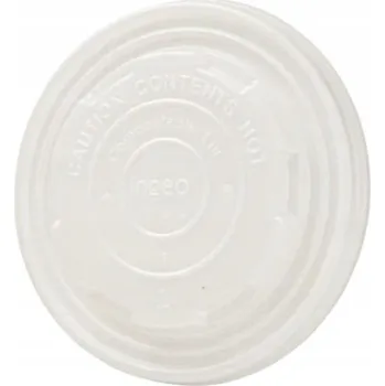 Jednorázové nádobí Víčka na kelímky na polévku o průměru 115 mm C-PLA 50 Ks