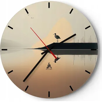 Hodiny Nástěnné hodiny do kuchyně 30x30 Pták Skleněné hodiny do obýváku Loft Tiché
