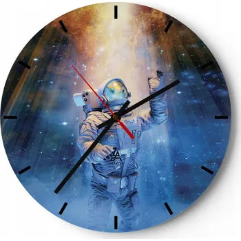 Hodiny Velké nástěnné hodiny 40x40 Abstrakce Skleněné hodiny Kulatý Tiché