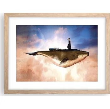 Obraz Obraz plakát v rámu světlý dub do obýváku 40x30 abstrakce foto na zeď