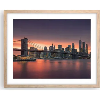 Obraz Obraz plakát na zeď v rámu světlý dub 50x40 New York foto do obýváku