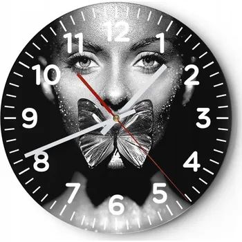 Hodiny Kuchyňské nástěnné hodiny 30x30 Abstrakce Moderní skleněné hodiny Tiché