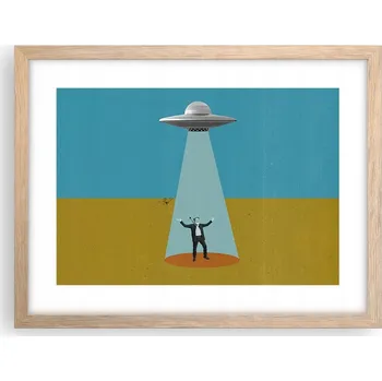 Obraz Obraz plakát v rámu světlý dub do obýváku 40x30 ufo foto plakáty na zeď