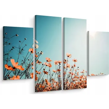 Obraz Čtyřdílný obraz KVĚTINY Rostliny Příroda 3D 80x60