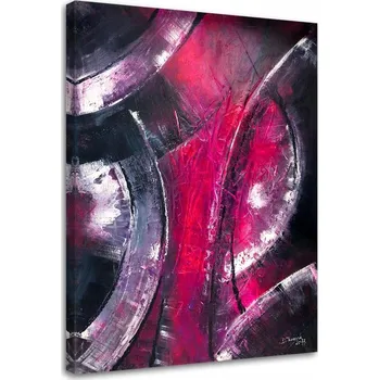 Obraz OBRAZ NA PLÁTNĚ MODERNÍ ABSTRAKCE Lila 60x90