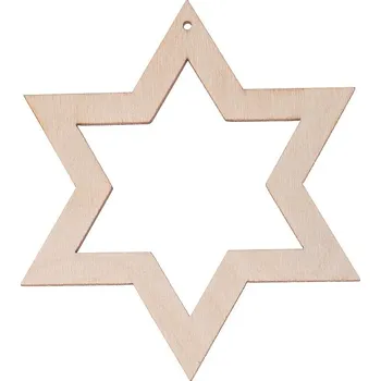 Vánoční dekorace Dřevěná HVĚZDA 9 Cm ZÁVĚS ozdoba decoupage Vánoce