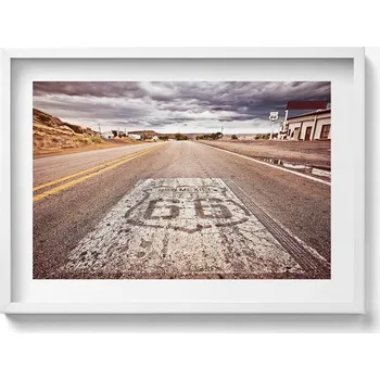 Obraz Obraz v bílém rámu na zeď Route 66 Americká silnice 70x50 cm