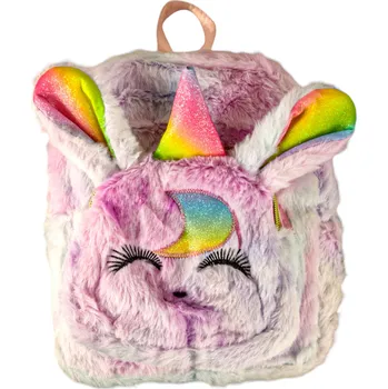 Dětský batoh DĚTSKÝ BATŮŽEK CHLUPATÝ PLYŠOVÝ JEDNOROŽEC MALÝ