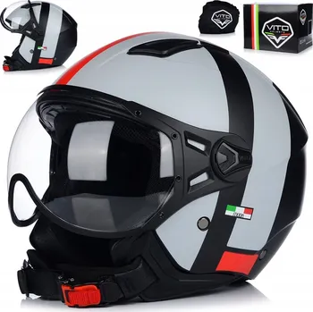 Helma na motorku MOTOCYKLOVÁ PŘILBA OTEVŘENÁ | VITO MODA MATNÁ | SKÚTR CHOPPER ECE 22.06 LEHKÁ