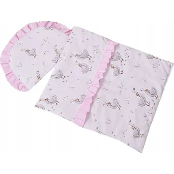 Povlečení POVLEČENÍ DO KOČÁRKU PRO PANENKY BAVLNA PEŘINKA POLŠTÁŘEK DO POSTÝLKY VOLÁNKY