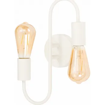 Nástěnné svítidlo Dvojité kovové nástěnné svítidlo loft E27 bílé