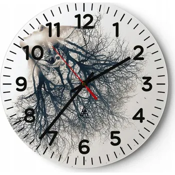 Hodiny Nástěnné hodiny do obýváku 40x40 Abstrakce Kulatý Skleněné hodiny Loft Tiché