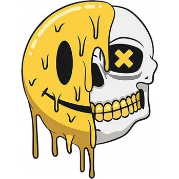 Samolepicí dekorace na vozidlo SAMOLEPKA na auto EMOTIKON LEBKA 9x12