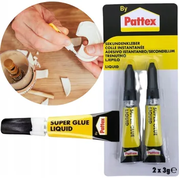 Průmyslové lepidlo Vteřinové lepidlo Pattex SUPER GLUE LIQUID 2x3g