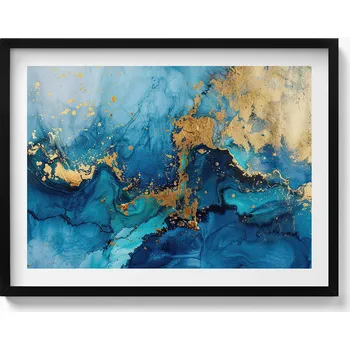 Obraz Nástěnný obraz v černém rámu, dekorace interiéru Glamour Abstrakce 80x60 cm