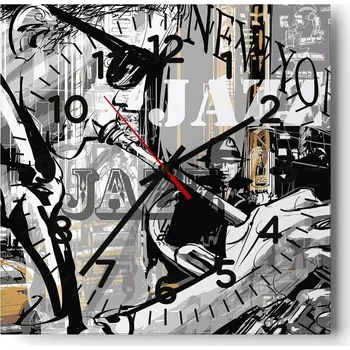 Hodiny Kuchyňské nástěnné hodiny 30x30 Jork Skleněné hodiny do obýváku Moderní Tiché